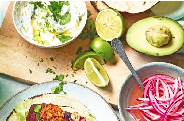 Smoky courgette tacos