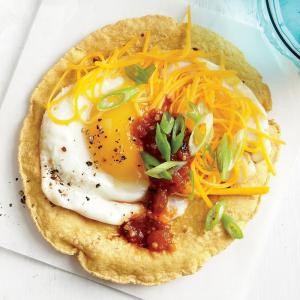 Smoky egg and cheese tostada