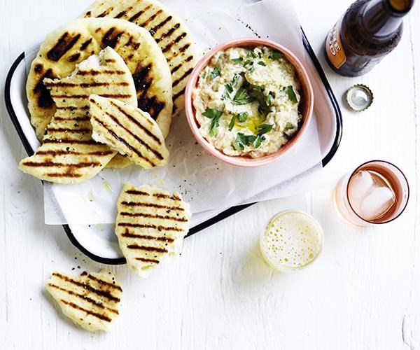 Smoky eggplant dip with charred bread