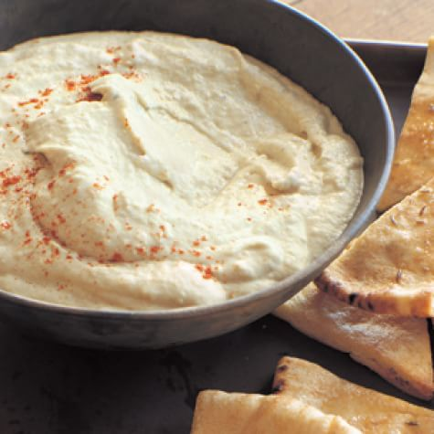 Smoky eggplant dip with cumin-crusted pita chips