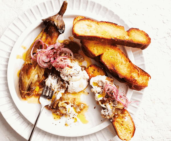 Smoky eggplant with sumac onions