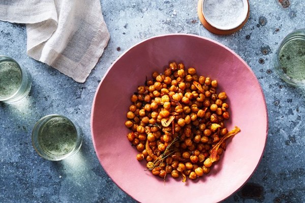 Smoky fried chickpeas