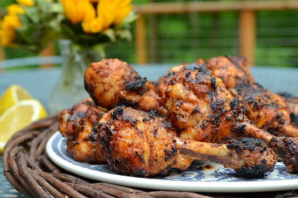 Smoky grilled chicken drumsticks