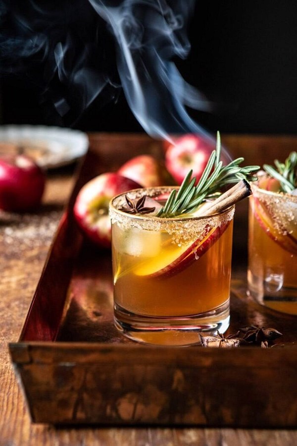 Smoky harvest apple cider margarita
