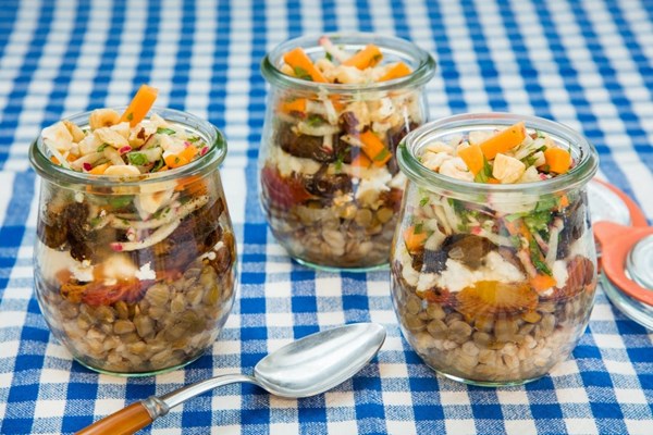 Smoky lentil farro salad