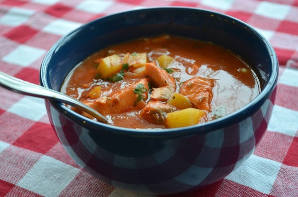 Smoky Manhattan salmon chowder