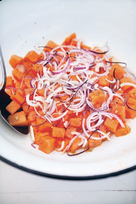 Smoky melon salsa
