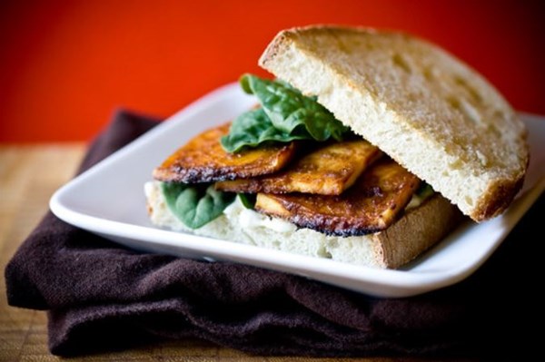 Smoky miso tofu sandwiches