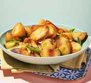 Smoky new potatoes with charred spring onions