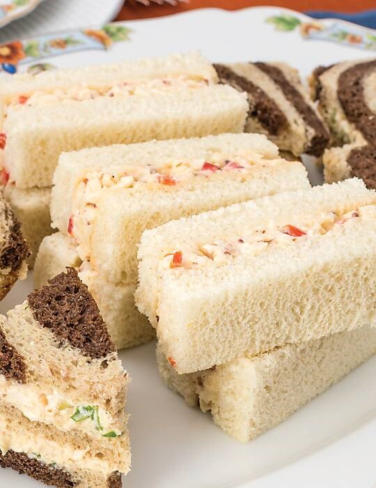 Smoky pimiento cheese tea sandwiches