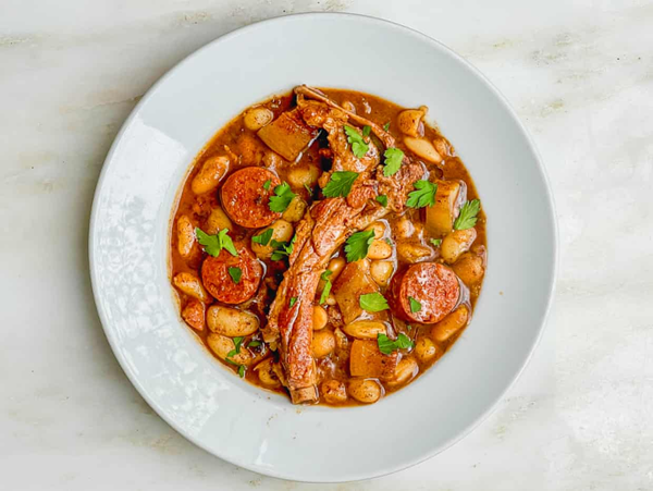 Smoky pork and bean stew (Fabada Asturiana)