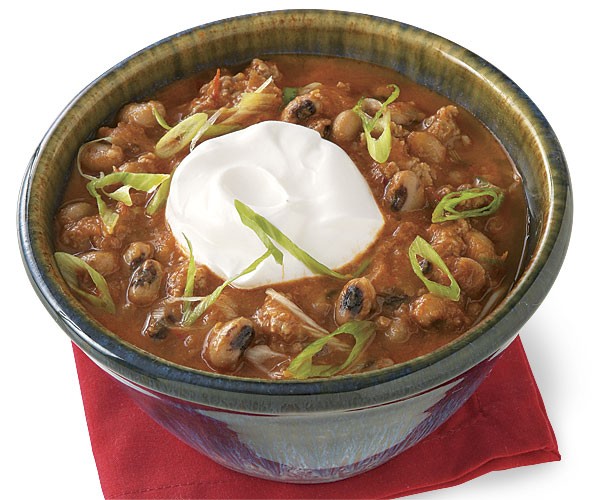 Smoky pork chili with black-eyed peas