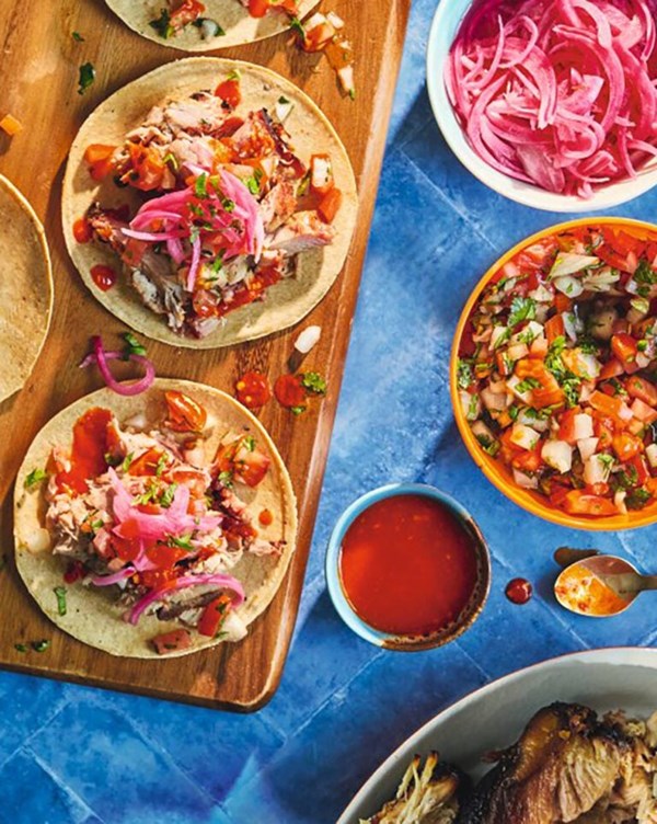 Smoky pork shoulder tacos