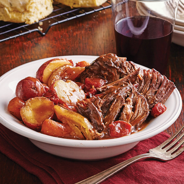 Smoky pot roast with fire roasted tomatoes