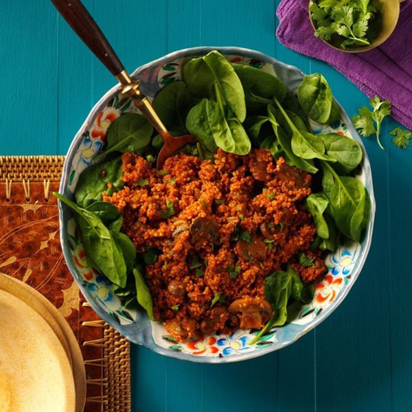 Smoky quinoa with mushrooms