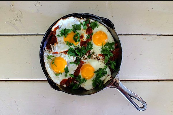 Smoky red chilaquiles