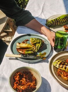 Smoky red pepper romesco & grilled leeks on toast