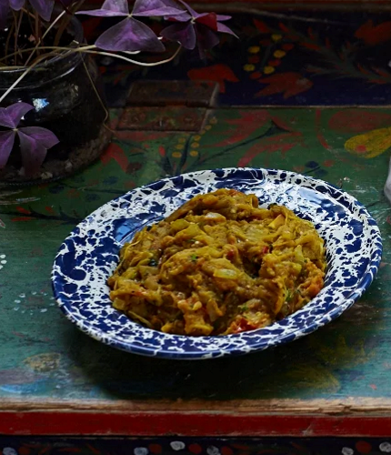 Smoky roasted aubergines