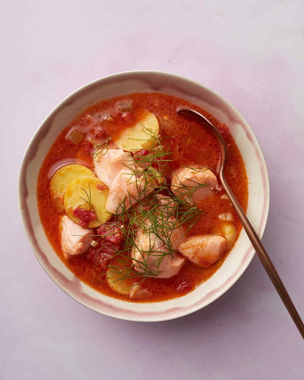 Smoky salmon-and-potato stew