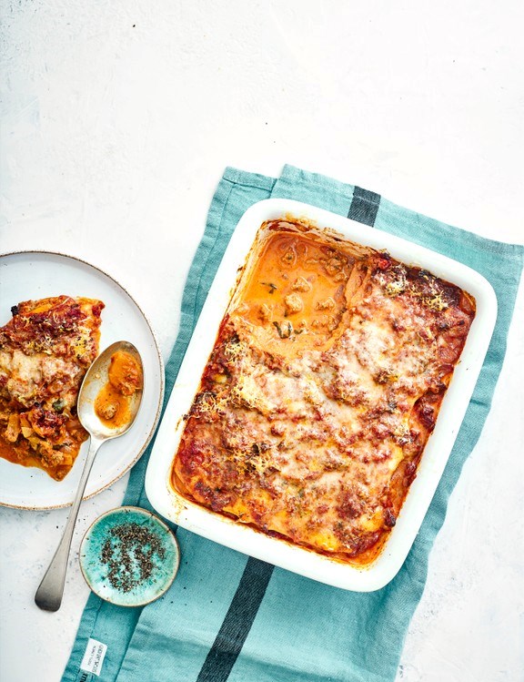 Smoky sausage and butternut lasagne