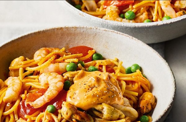 Smoky seafood pasta