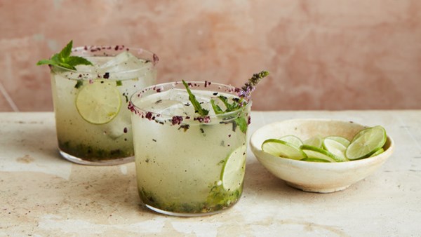 Smoky serrano-mint margaritas