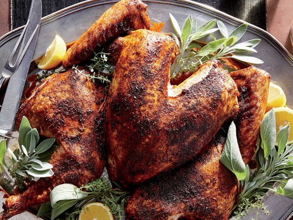 Smoky spatchcocked turkey
