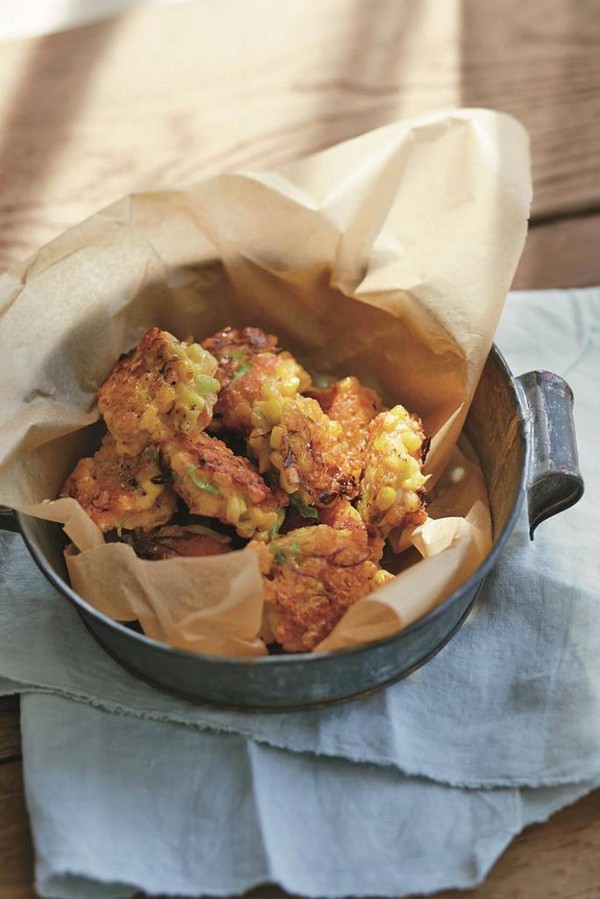 Smoky sweet corn fritters