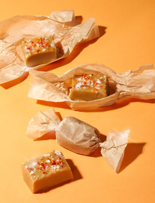 Smoky tamarind salted caramels