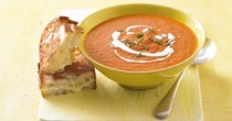 Smoky tomato soup with cheese toasties