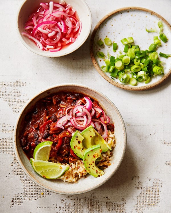 Smoky vegan chilli non carne