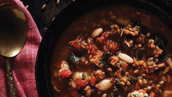 Smoky vegetable and wheat berry stew