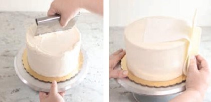 Smooth-frosting a cake 