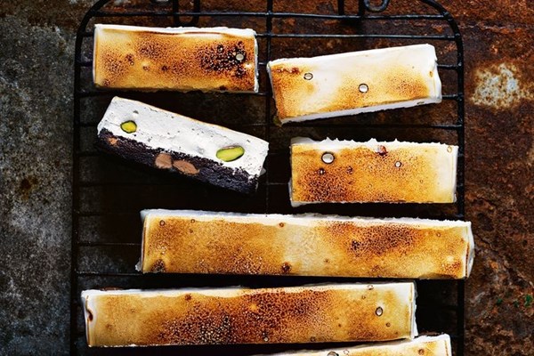 S'mored nougat brownie bars