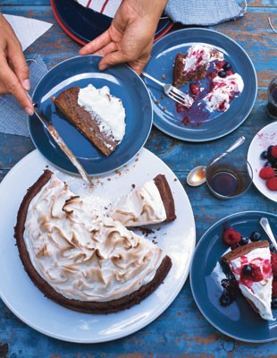 S'mores cheesecake with summer berries