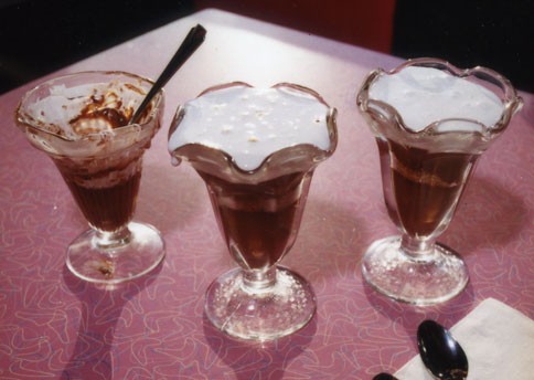 S'mores dark chocolate puddings