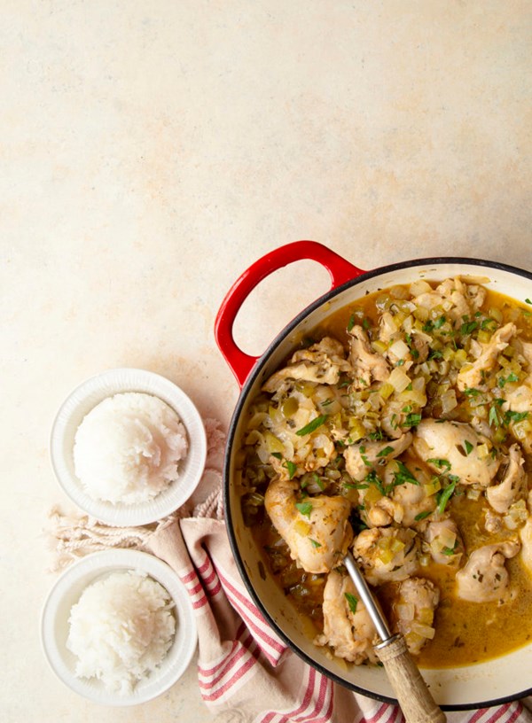 Smothered chicken dinner