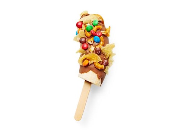 Snack attack frozen banana pops