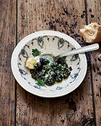 Snails in parsley butter