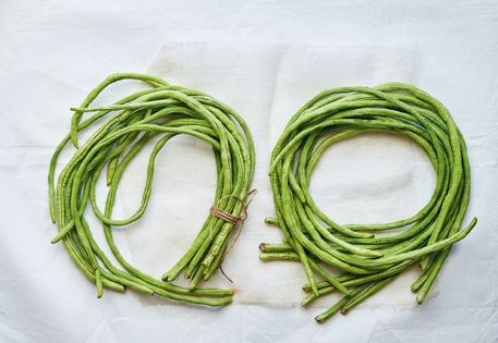 Snake beans with coconut milk
