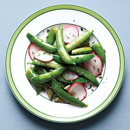 Snap pea and radish sauté