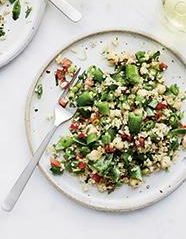 Snap pea falafel salad