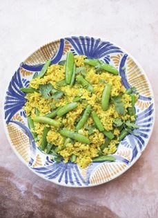 Snap pea paella