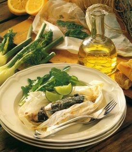 Snapper with fennel en papillote