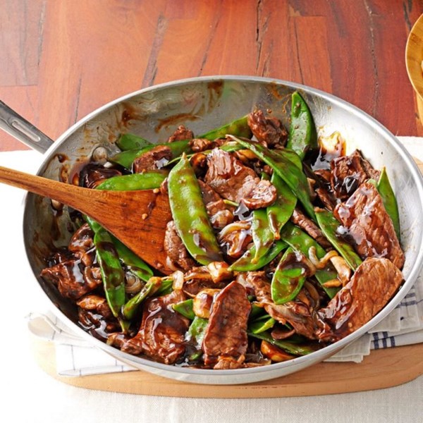 Snow peas & beef stir-fry