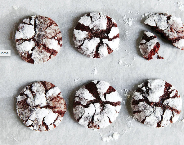 Snowy-topped brownie drops with orange and ginger