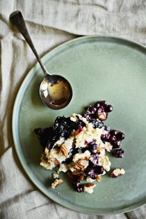 So easy blueberry-pecan crunch