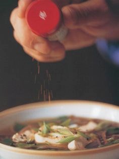 Soba and chicken in green tea broth