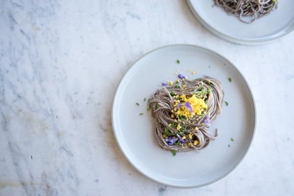 Soba, chives and crème fraîche