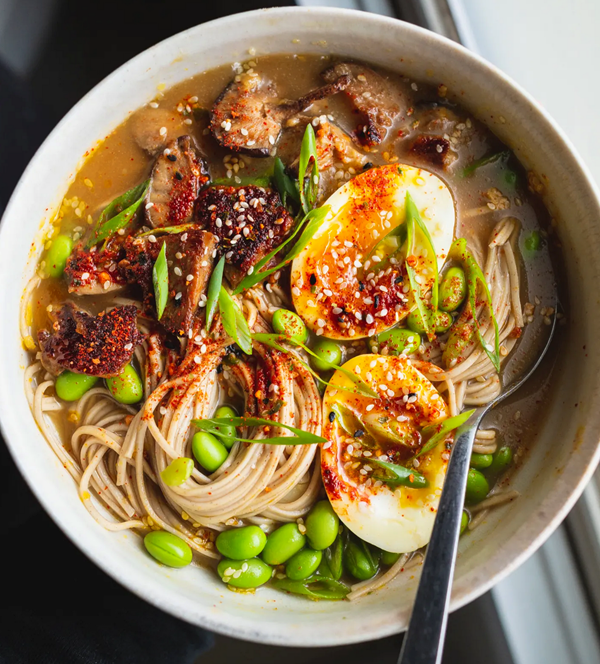 Soba noodle broth bowl with misobutter mushrooms recipe Eat Your Books